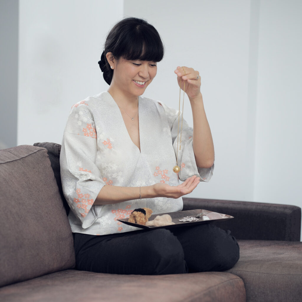 Yuri Saito, KonMari consultant, with sentimental items